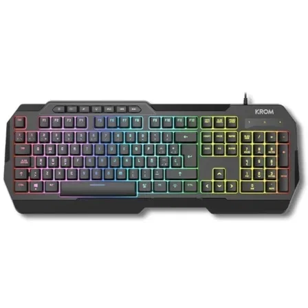 Krom Combo Gaming PC Kenta 4 en 1 con Retroiluminación RGB Negro